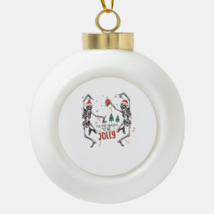Adorno De Cerámica Tipo Bola Esta Es La Temporada De Jolly Funny Navidades Skel