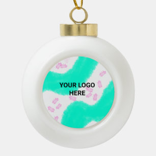 Adorno De Cerámica Tipo Bola ESTILO DE TEXTO MÍNIMO SIMPLE REGALO acuarela verd