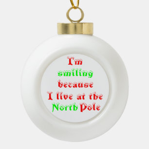 Adorno De Cerámica Tipo Bola Estoy sonriendo porque = adorno de bola de cerámic