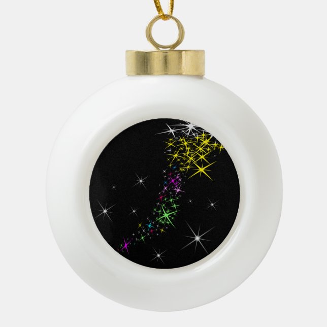 Adorno De Cerámica Tipo Bola Estrella navidad (Anverso)