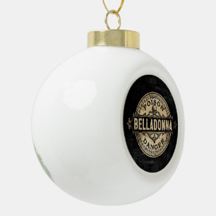 Adorno De Cerámica Tipo Bola Etiqueta de veneno de Belladonna estilo vintage