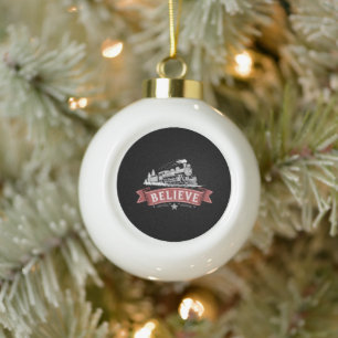Adorno De Cerámica Tipo Bola Expreso Feliz Navidad Polo Norte Navidad Santa