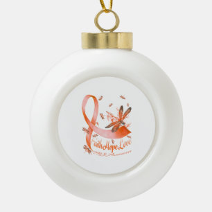 Adorno De Cerámica Tipo Bola Faith Hope Love MS Awareness Dragonfly