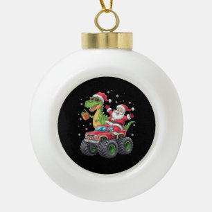 Adorno De Cerámica Tipo Bola Familia de Navidad Combinando Santa Camión Dinosau