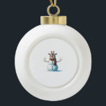 Adorno De Cerámica Tipo Bola Famosa jirafa Snowman Scarf Navidades mujeres homb<br><div class="desc">Graciosa jirafa Snowman Navidades de bufanda mujeres hombres niños</div>