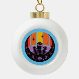 Adorno De Cerámica Tipo Bola Fase Lunar Piedra Preciosa Estrellas Atardecer