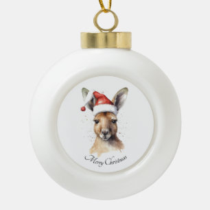 Adorno De Cerámica Tipo Bola Felices Fiestas de Navidad, canguro personalizado