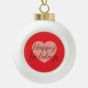 Adorno De Cerámica Tipo Bola Felices Fiestas Feliz Navidad Tiempo de Vacaciones