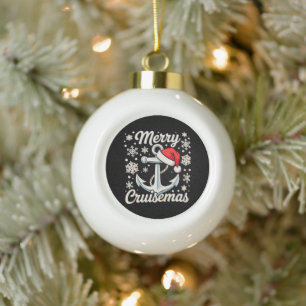 Adorno De Cerámica Tipo Bola Feliz Crucero de Navidad Ancla Santa Sombrero Navi