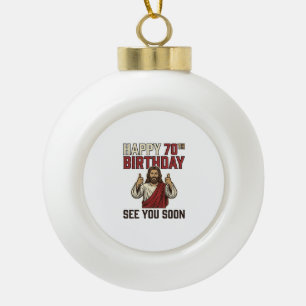 Adorno De Cerámica Tipo Bola Feliz Cumpleaños 70 Nos vemos pronto Camiseta Vint