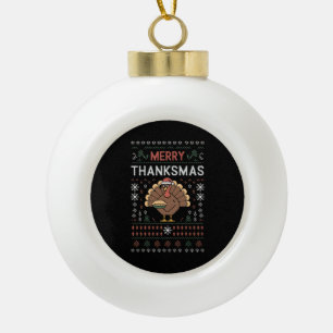 Adorno De Cerámica Tipo Bola Feliz Graciasnavidad Navidad Día de Acción de Grac