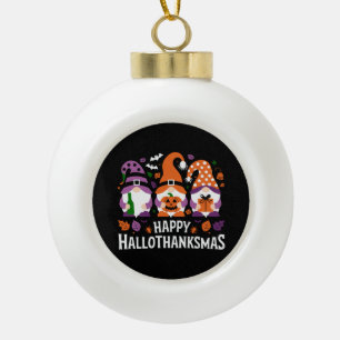 Adorno De Cerámica Tipo Bola Feliz Hallothanksmas Amante de los Gnomos Feliz Na