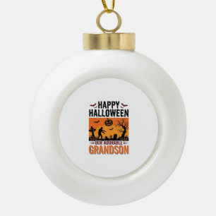 Adorno De Cerámica Tipo Bola Feliz Halloween Nieto Camiseta Vintage Espeluznant