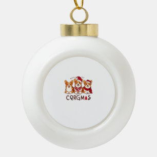 Adorno De Cerámica Tipo Bola Feliz Navidad Corgi Dog Santa Love Corgis Family