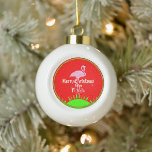 Adorno De Cerámica Tipo Bola Feliz Navidad desde Florida,