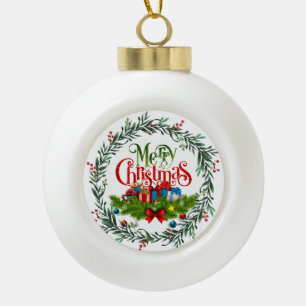 Adorno De Cerámica Tipo Bola Feliz Navidad, diseño decorativo,