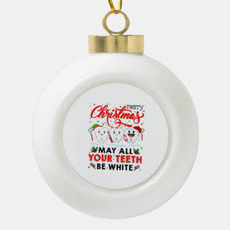Adorno De Cerámica Tipo Bola Feliz Navidad Que Todos Tus Dientes Sean Blancos  