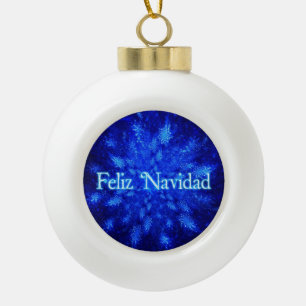 Adorno De Cerámica Tipo Bola Feliz Navidad - Snowburst