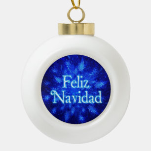 Adorno De Cerámica Tipo Bola Feliz Navidad - Snowburst