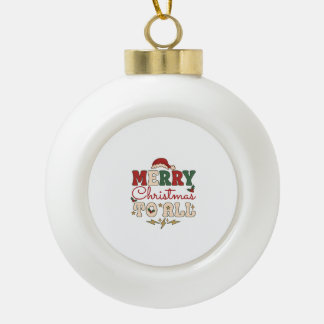 Adorno De Cerámica Tipo Bola Feliz Navidad Todo Sombrero de Santa Relámpagos Es