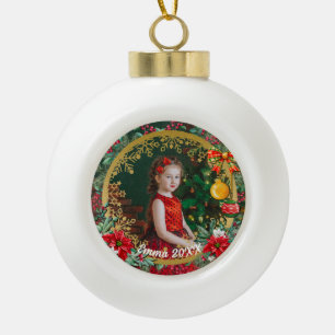 Adorno De Cerámica Tipo Bola Feliz Navidad y Feliz Año Nuevo por amor