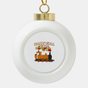 Adorno De Cerámica Tipo Bola Feliz Otoño para Todos Ferrocarril de Locomotora d