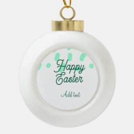 Adorno De Cerámica Tipo Bola Feliz Pascua huevos verdes pastel nombre fecha sim