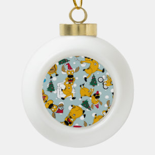 Adorno De Cerámica Tipo Bola Festividad de ciervos: Diseño del patrón de Navida