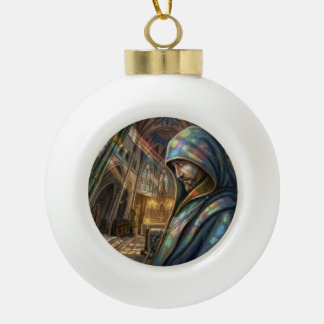 Adorno De Cerámica Tipo Bola Fiel reflejo de oración sacerdotal bajo la luz