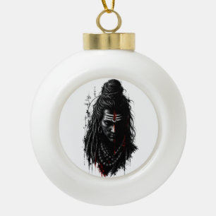 Adorno De Cerámica Tipo Bola Fiero Señor Shiva Mahakal Grunge Arte Oscuro Salpi