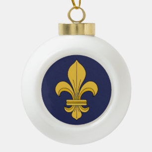 Adorno De Cerámica Tipo Bola Fleur de lis