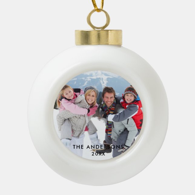 Adorno De Cerámica Tipo Bola Foto de familia (Anverso)