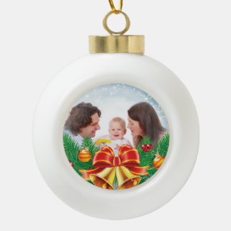 Adorno De Cerámica Tipo Bola Foto personalizada de Navidades de imágenes fotogr