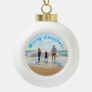 Adorno De Cerámica Tipo Bola Foto personalizado Ornamento de Navidad Tu Regalo