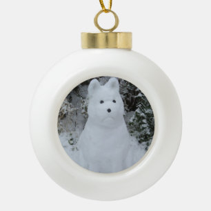 Adorno De Cerámica Tipo Bola fotografía divertida del navidad del muñeco de