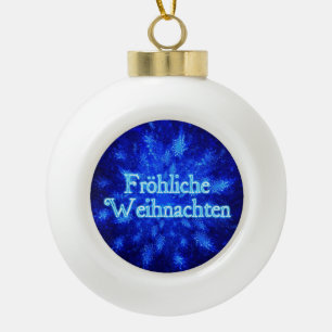 Adorno De Cerámica Tipo Bola Froliche Weihnachten - Snowburst