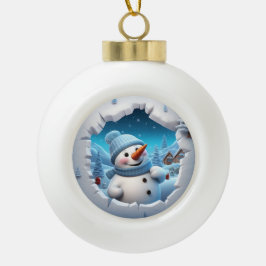 Adorno De Cerámica Tipo Bola Frosty el hombre de nieve