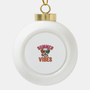 Adorno De Cerámica Tipo Bola Gafas de sol para perros Summer Vibes Diseño de ca