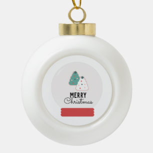 Adorno De Cerámica Tipo Bola Galleta de Bola de Nieve de Feliz Navidad