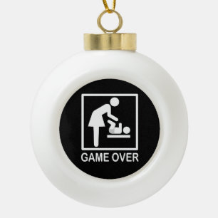 Adorno De Cerámica Tipo Bola Game Over Mom Funny Signage Pictogram