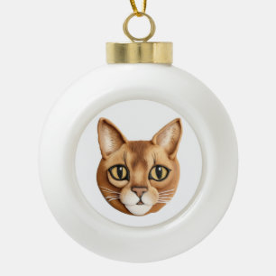 Adorno De Cerámica Tipo Bola Gato Abisinio Inspirado en 3D