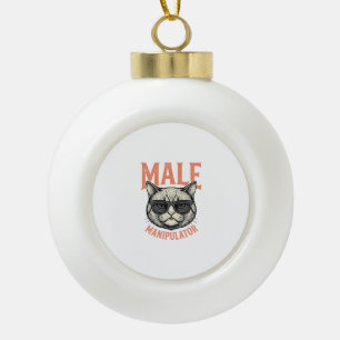Adorno De Cerámica Tipo Bola Gato Divertido Manipulador Masculino Gafas de Sol 
