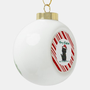 Adorno De Cerámica Tipo Bola gato moderno alegre árbol de Navidad gatito CatMAS