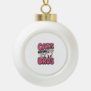 Adorno De Cerámica Tipo Bola Gatos Antes de Hermanos Camiseta Diseño Corona Gat
