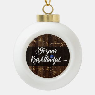 Adorno De Cerámica Tipo Bola Gëzuar Krishtlindjen Kosovan Feliz Navidad