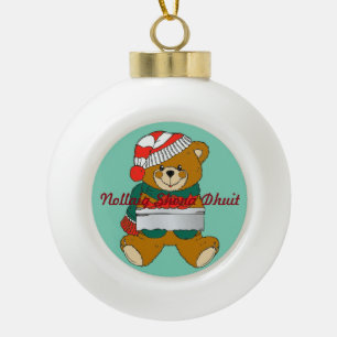 Adorno De Cerámica Tipo Bola Globe Christmas Ornament Teddy Bear