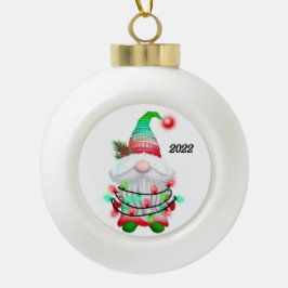 Adorno De Cerámica Tipo Bola Gnome de los Navidades de 2022
