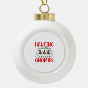 Adorno De Cerámica Tipo Bola Gnomo de Navidad Colgando Con Mis Gnomos