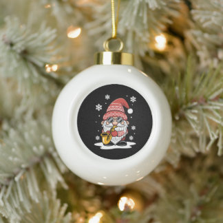 Adorno De Cerámica Tipo Bola Gnomos de Navidad Saxofón Gafas de sol Copo de nie