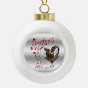 Adorno De Cerámica Tipo Bola GOAT   Navidades Desean Beber De Cabra Besa Nubios